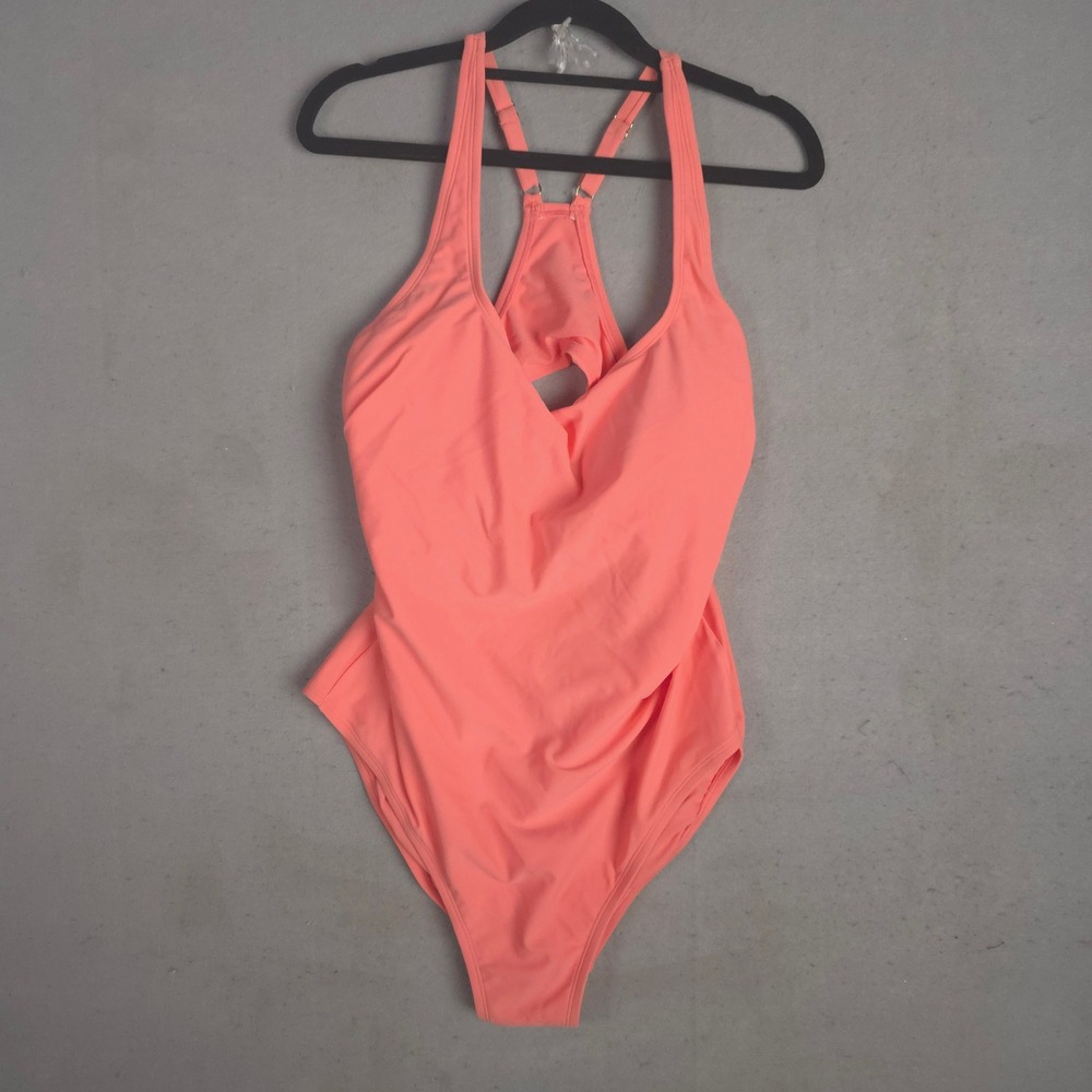 Kona‎ Sol Women Coral Racerback One Piece Swimsuit Size L